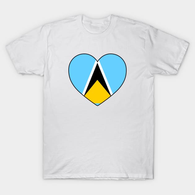 Heart - Saint Lucia T-Shirt by Tridaak